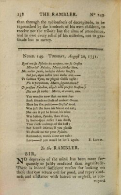The rambler Freitag 20. August 1751