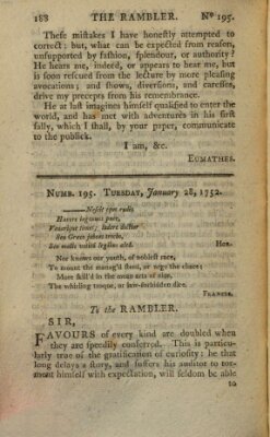 The rambler Freitag 28. Januar 1752