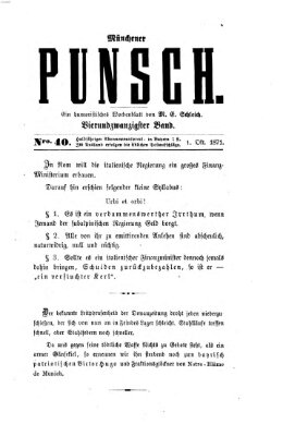 Münchener Punsch Sonntag 1. Oktober 1871