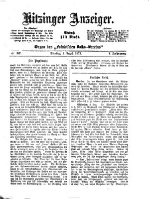 Kitzinger Anzeiger Dienstag 6. August 1872