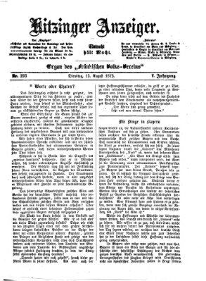 Kitzinger Anzeiger Dienstag 13. August 1872