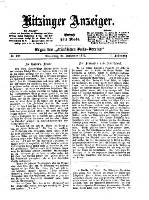 Kitzinger Anzeiger Donnerstag 26. September 1872
