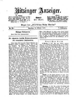 Kitzinger Anzeiger Samstag 19. Oktober 1872