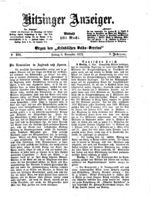 Kitzinger Anzeiger Freitag 8. November 1872