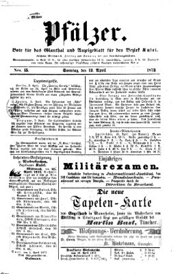 Pfälzer Sonntag 13. April 1873