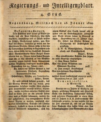 Regierungs- und Intelligenzblatt (Regensburger Wochenblatt) Mittwoch 28. Januar 1807