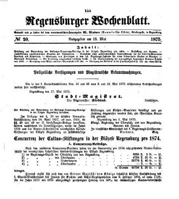 Regensburger Wochenblatt Dienstag 18. Mai 1875