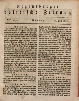 Regensburger politische Zeitung (Regensburger Zeitung) Montag 1. Juli 1811
