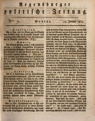 Regensburger politische Zeitung (Regensburger Zeitung) Montag 13. Januar 1812