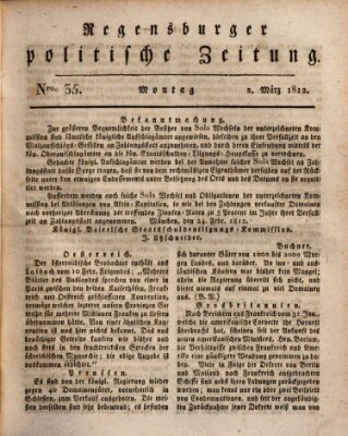 Regensburger politische Zeitung (Regensburger Zeitung) Montag 2. März 1812