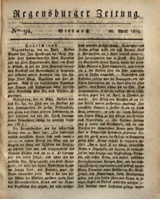 Regensburger Zeitung Mittwoch 21. April 1813