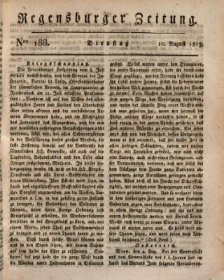 Regensburger Zeitung Dienstag 10. August 1813
