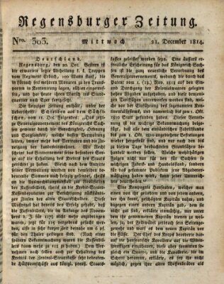 Regensburger Zeitung Mittwoch 21. Dezember 1814