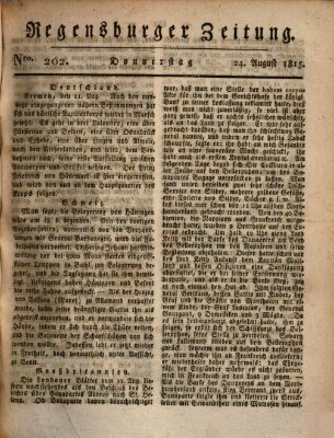 Regensburger Zeitung Donnerstag 24. August 1815