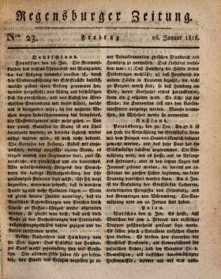 Regensburger Zeitung Freitag 26. Januar 1816