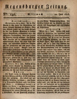 Regensburger Zeitung Mittwoch 12. Juni 1816