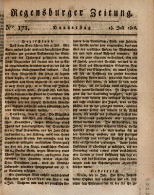 Regensburger Zeitung Donnerstag 18. Juli 1816