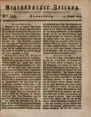 Regensburger Zeitung Donnerstag 15. August 1816