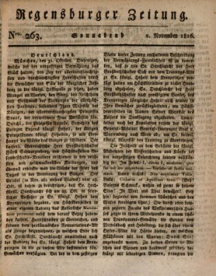 Regensburger Zeitung Samstag 2. November 1816