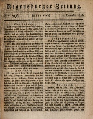 Regensburger Zeitung Mittwoch 11. Dezember 1816