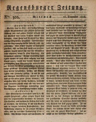 Regensburger Zeitung Mittwoch 18. Dezember 1816