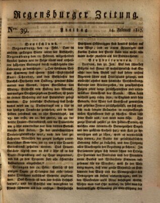 Regensburger Zeitung Freitag 14. Februar 1817