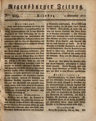 Regensburger Zeitung Dienstag 2. September 1817