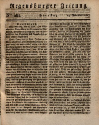 Regensburger Zeitung Samstag 15. November 1817