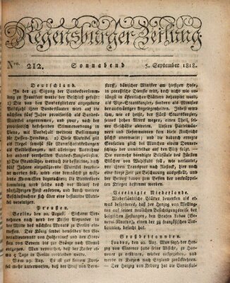 Regensburger Zeitung Samstag 5. September 1818