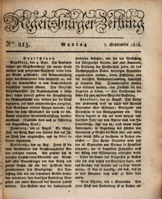 Regensburger Zeitung Montag 7. September 1818