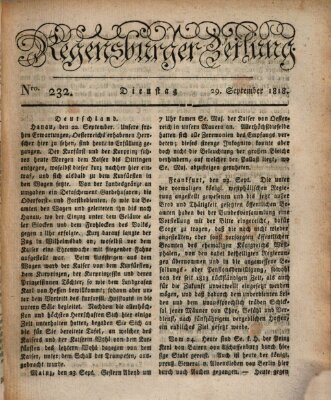 Regensburger Zeitung Dienstag 29. September 1818