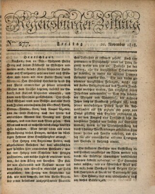 Regensburger Zeitung Freitag 20. November 1818