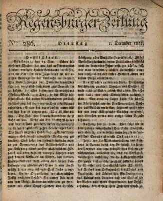 Regensburger Zeitung Dienstag 1. Dezember 1818