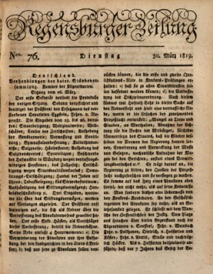 Regensburger Zeitung Dienstag 30. März 1819