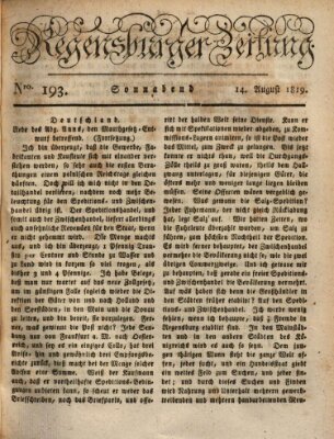 Regensburger Zeitung Samstag 14. August 1819
