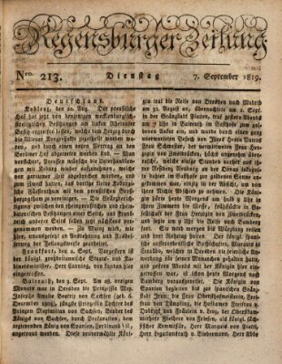 Regensburger Zeitung Dienstag 7. September 1819