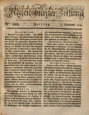 Regensburger Zeitung Freitag 17. September 1819
