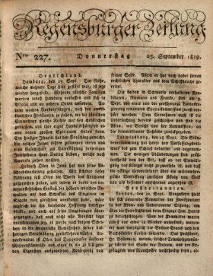 Regensburger Zeitung Donnerstag 23. September 1819