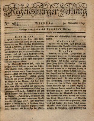 Regensburger Zeitung Dienstag 30. November 1819