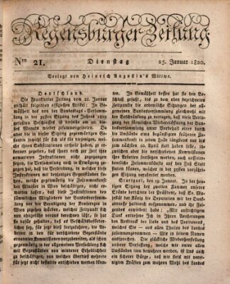 Regensburger Zeitung Dienstag 25. Januar 1820