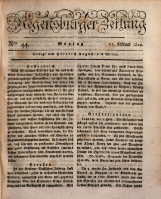 Regensburger Zeitung Montag 21. Februar 1820