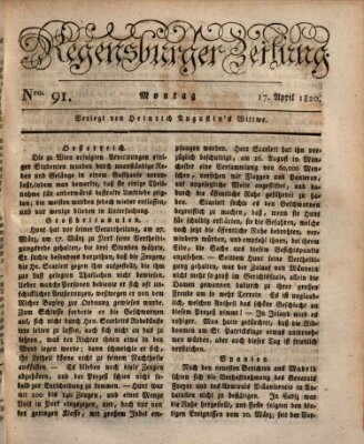 Regensburger Zeitung Montag 17. April 1820