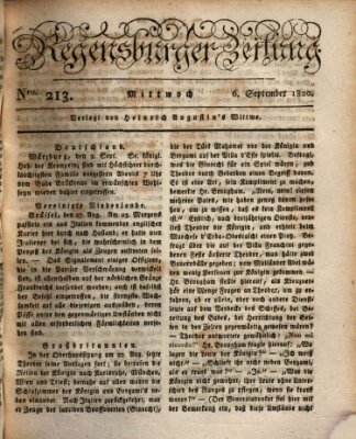 Regensburger Zeitung Mittwoch 6. September 1820