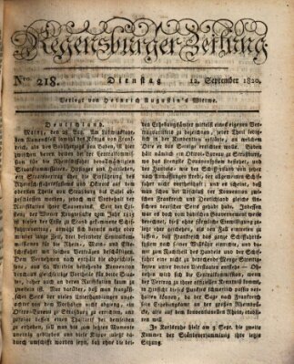 Regensburger Zeitung Dienstag 12. September 1820