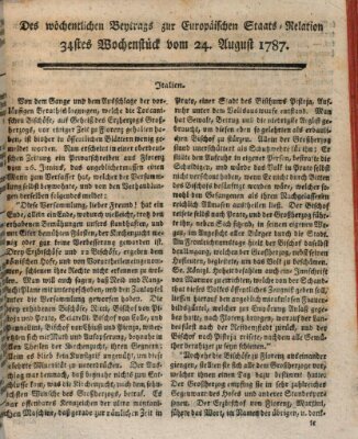 Staats-Relation der neuesten europäischen Nachrichten und Begebenheiten Freitag 24. August 1787