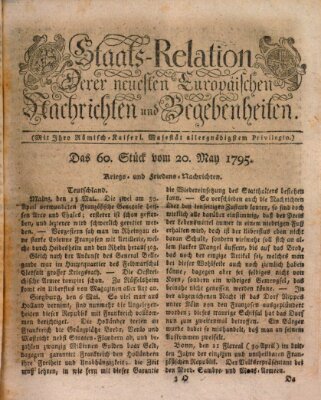 Staats-Relation der neuesten europäischen Nachrichten und Begebenheiten Mittwoch 20. Mai 1795