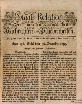 Staats-Relation der neuesten europäischen Nachrichten und Begebenheiten Mittwoch 30. Dezember 1795
