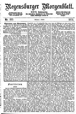 Regensburger Morgenblatt Mittwoch 1. Oktober 1873