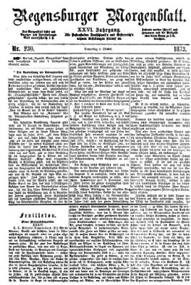 Regensburger Morgenblatt Donnerstag 9. Oktober 1873