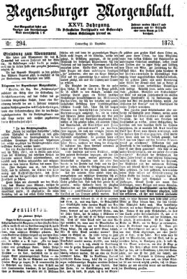 Regensburger Morgenblatt Donnerstag 25. Dezember 1873